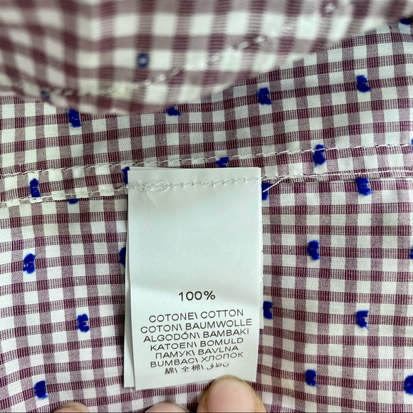 💫HP💫 Brunello Cucinelli Burgundy Checked Long Sleeve - Picture 8 of 9